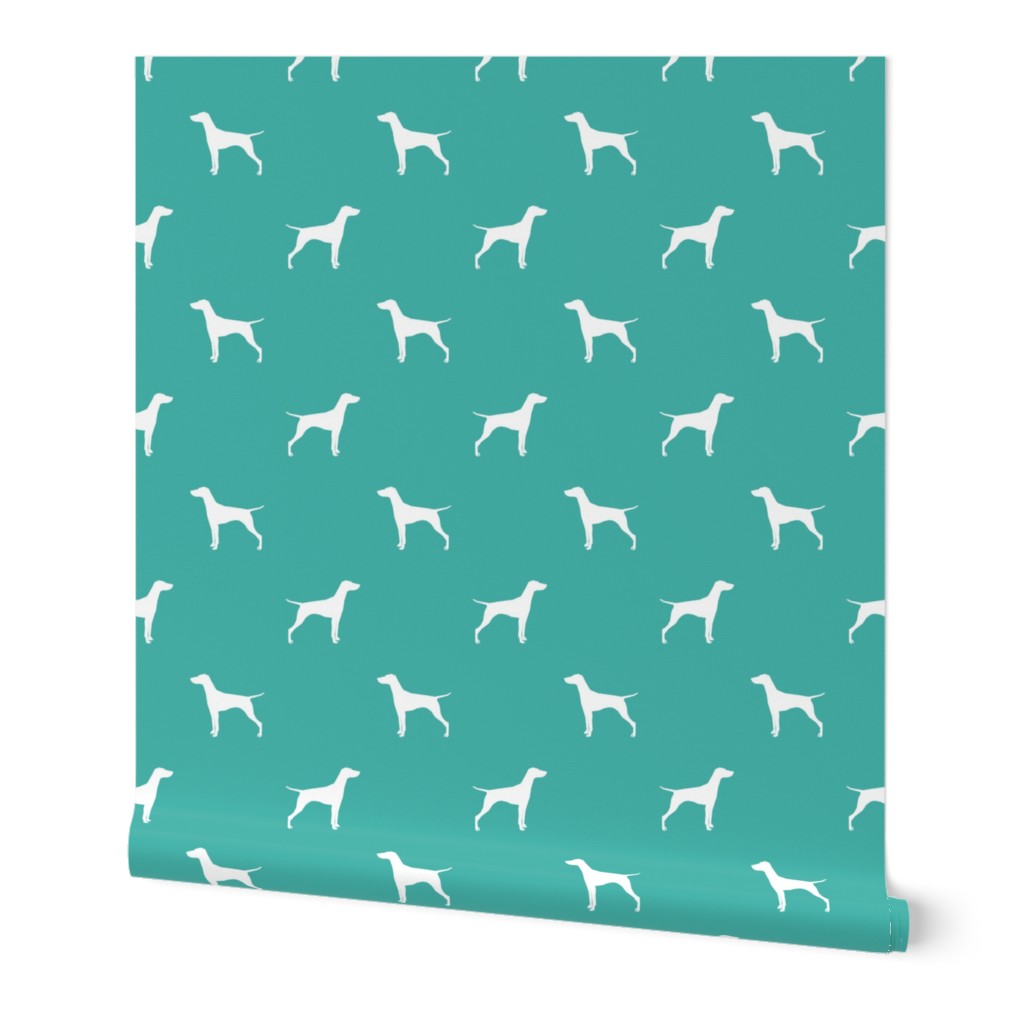 Vizsla dog fabric silhouette turquoise