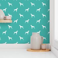 Vizsla dog fabric silhouette turquoise