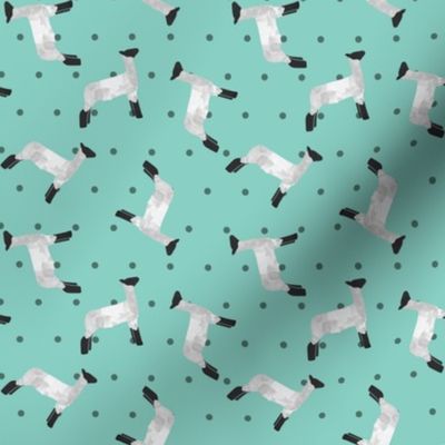 Polka Dot Lamb - Teal