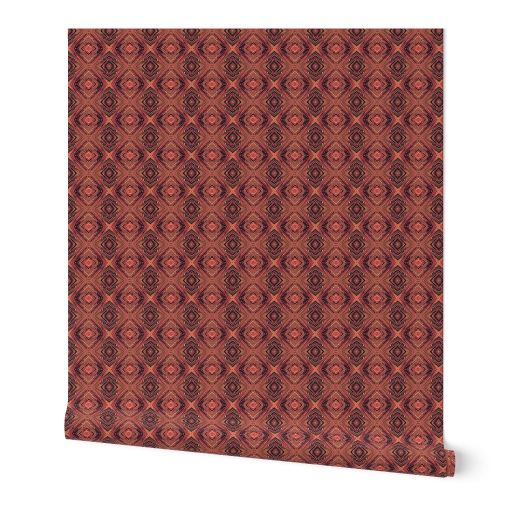 LBO - Burnt Orange Diamond Brocade