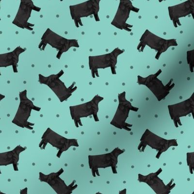 Polka Dot Steer - Teal