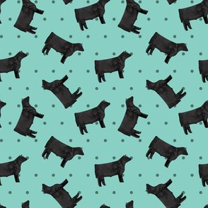 Polka Dot Steer - Teal