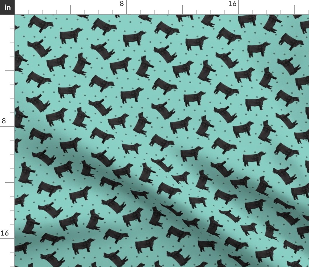 Polka Dot Steer - Teal