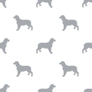 English Springer Spaniel dog silhouette white quarry