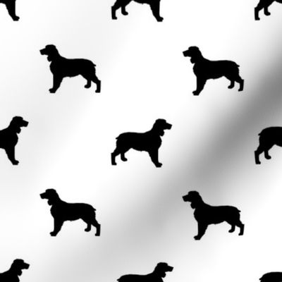 English Springer Spaniel dog silhouette white