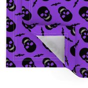 Halloween Skull and Bats Purple