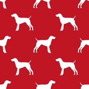 German Shorthair Pointer dog silhouette red