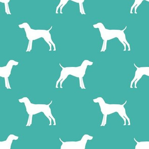 German Shorthair Pointer dog silhouette turquoise