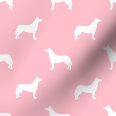 Husky dog silhouette pink