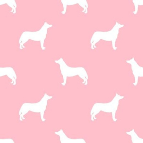 Husky dog silhouette pink