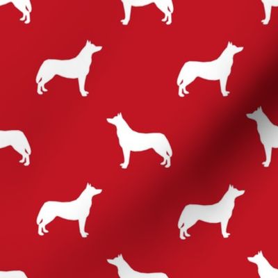 Husky dog silhouette red