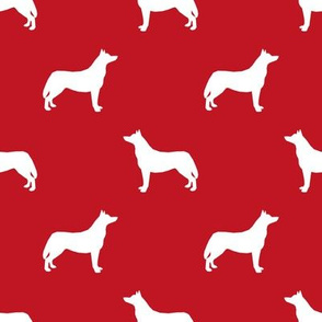 Husky dog silhouette red