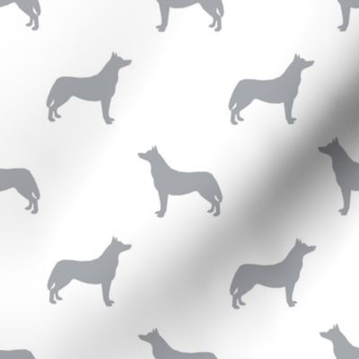 Husky dog silhouette white grey