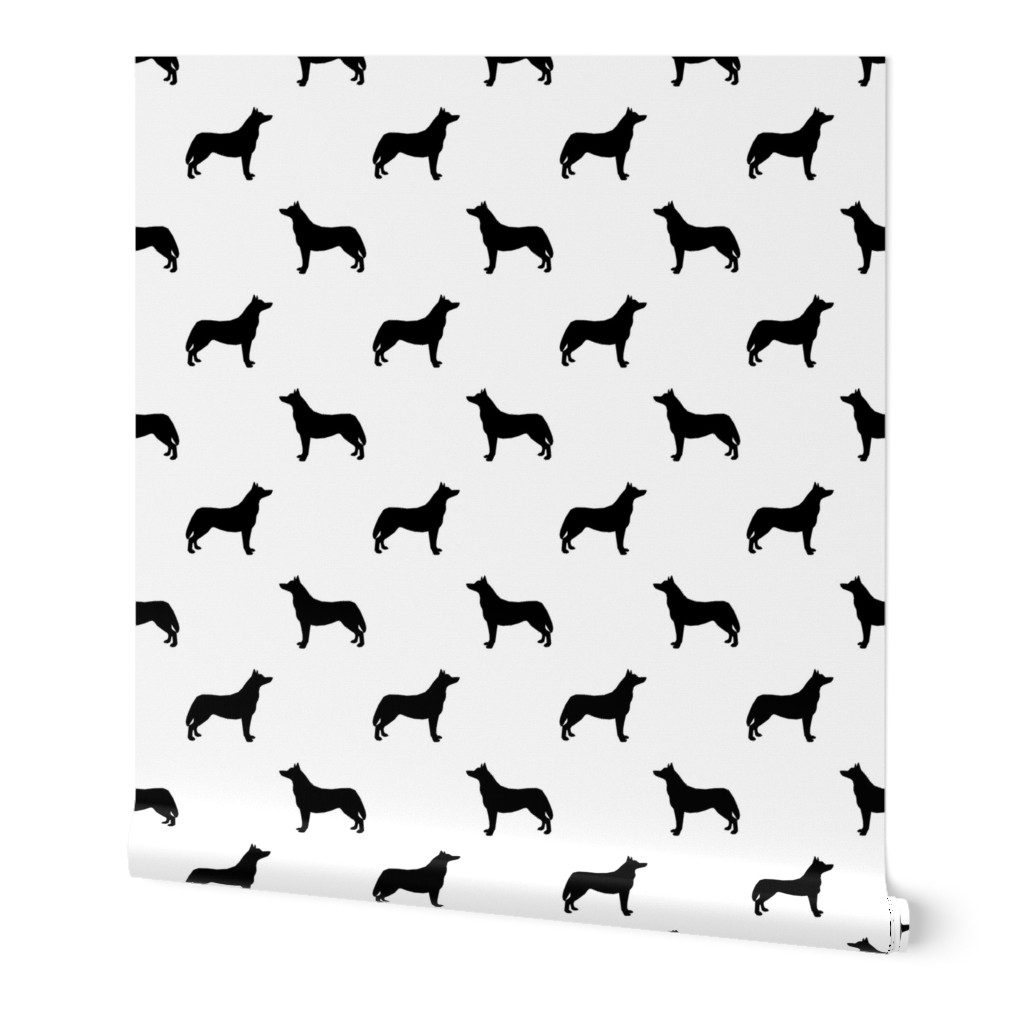 Husky dog silhouette white