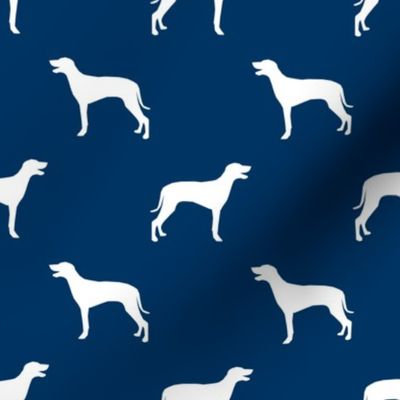 Weimaraner dog silhouette navy