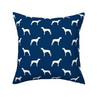 Weimaraner dog silhouette navy