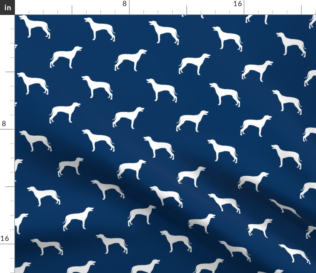 Weimaraner dog silhouette navy