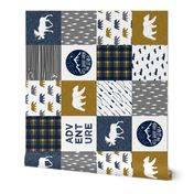 the happy camper wholecloth || navy gold grey (90)