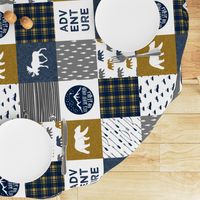 the happy camper wholecloth || navy gold grey (90)