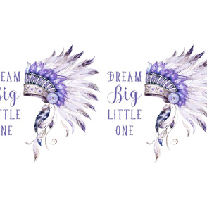 42"x36" / 2 to 1 Yard / Purple Headdress with Quote