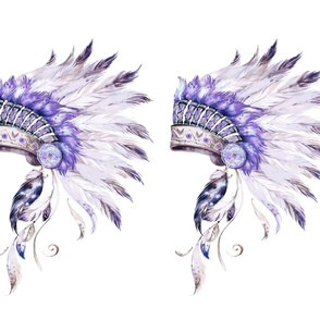 42"x36" / 2 to 1 Yard / Purple Headdress without Quote