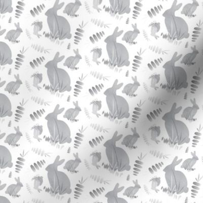 Easter Bunny Rabbit Animal Neutral || Black Gray Grey White Carrot Vegetable _Miss Chiff Designs