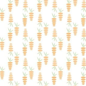 Carrot orange peach Vegetable Garden Abstract on White Easter Bunny Rabbit_Miss Chiff Designs