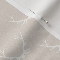 Antlers - Linen texture, tan, cream