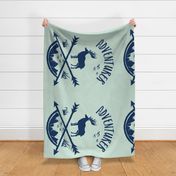 42"x36" / Adventurer / Mint & Navy