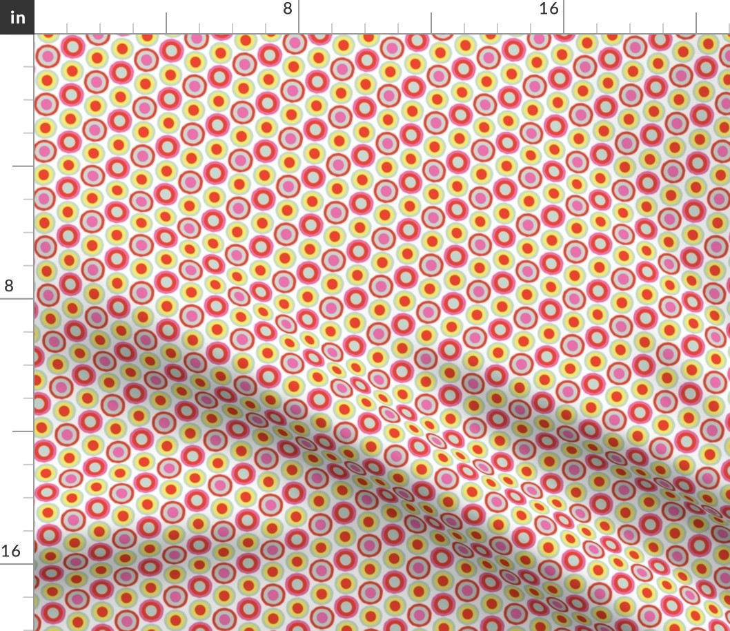 16-15F Bright Spring Dots Spots Red Blue Yellow Pink White _Miss Chiff Designs