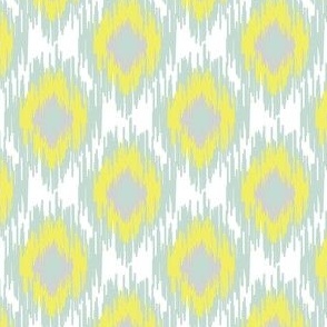16-15D Modern Spring Ikat Gray Grey Yellow || Lemon Aqua Blue Mist Tribal Abstract Home Decor  _ Miss Chiff Designs