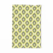 17-07M Modern Spring Ikat Gray Grey Yellow || Lemon Aqua Blue Mist Tribal Home Decor  _  Miss Chiff Designs