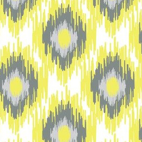 17-07M Modern Spring Ikat Gray Grey Yellow || Lemon Aqua Blue Mist Tribal Home Decor  _  Miss Chiff Designs