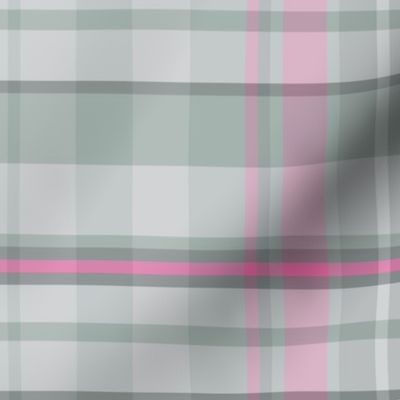 16-15C Spring Easter Plaid gray grey Hot Pink Pastel Check Bunny Rabbit _ Miss Chiff Designs