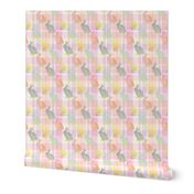 Easter Bunny Plaid Pastel Rabbit Animal Pink Gray Grey Yellow Orange _Miss Chiff Designs