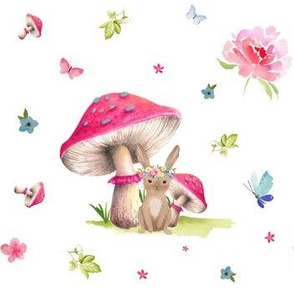 7" Mushroom Bunny Home