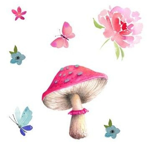 7" Mushroom Floral