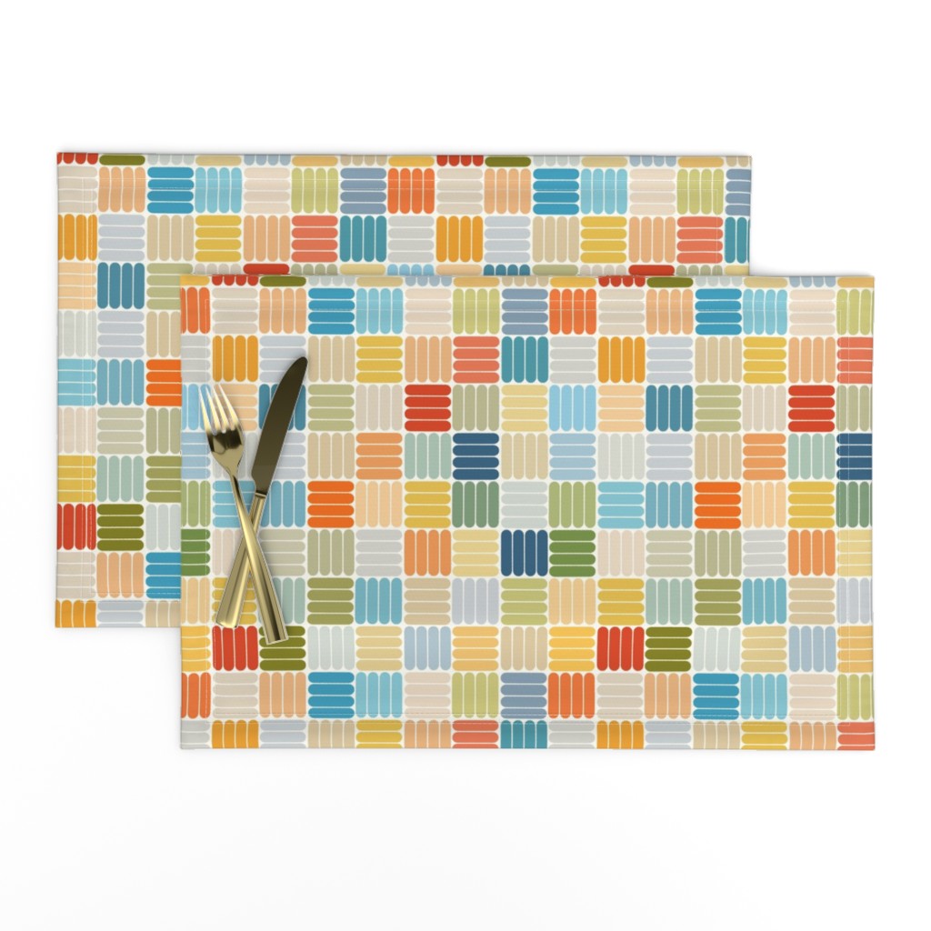 basket weave abstract -multi