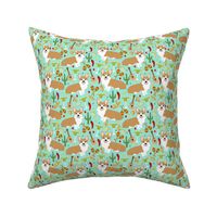 corgi fiesta fabric margarita party fabric - aqua