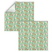 corgi fiesta fabric margarita party fabric - aqua