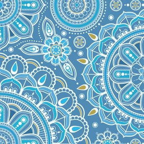 large Blue Mandalas