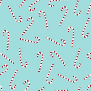 candy cane fabric, dog coordinates collection - light blue