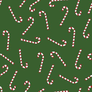 candy cane fabric, dog coordinates collection - dark green