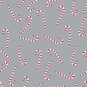 candy cane fabric, dog coordinates collection - grey