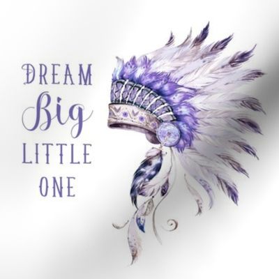 8" Purple Headdress / with Quote Dream Big Little One