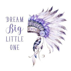 8" Purple Headdress / with Quote Dream Big Little One