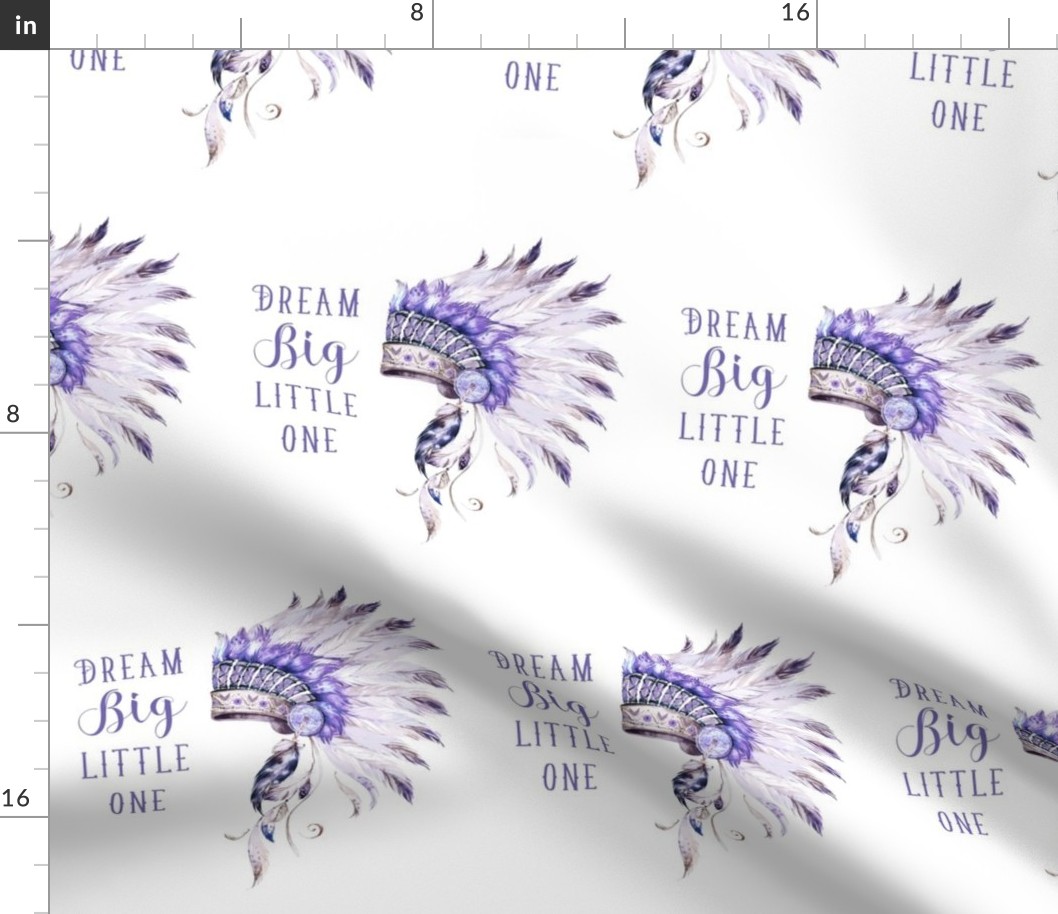 8" Purple Headdress / with Quote Dream Big Little One