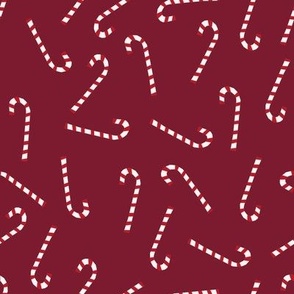 candy cane fabric, dog coordinates collection - ruby red