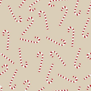 candy cane fabric, dog coordinates collection - sand