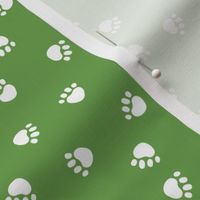 dog paws fabric, dog paws christmas coordinates - asparagus green